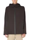 Bottega Veneta Hooded Windbreaker Jacket In Brown