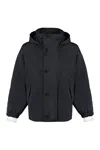 Bottega Veneta Hooded Nylon Jacket In Black