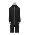 Bottega Veneta Hooded Overcoat In Black