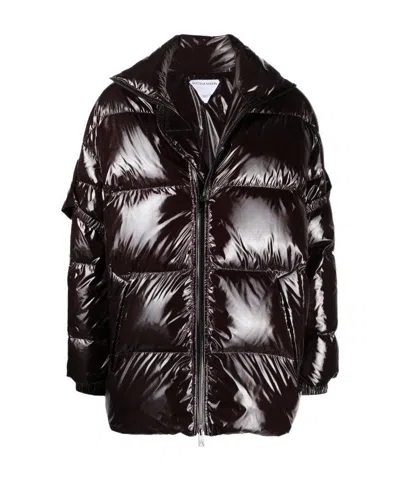 Bottega Veneta Hooded Padded Coat In Brown