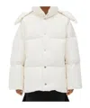 Bottega Veneta Hooded Padded Long-sleeve Jacket In White