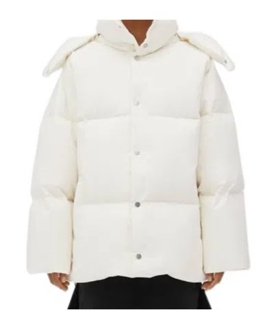 Bottega Veneta Hooded Padded Long-sleeve Jacket In White