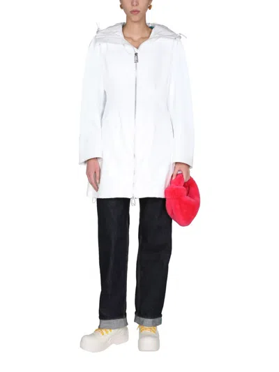 Bottega Veneta Hooded Polyurethane Raincoat In White