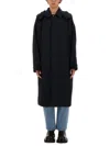 Bottega Veneta Men Hooded Trench Coat In Blue