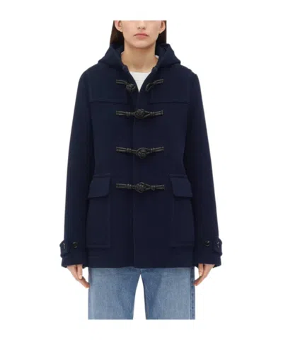 Bottega Veneta Hooded Duffle Coat In Black