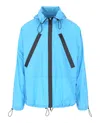Bottega Veneta Hooded Zip Lightweight Jacket In Blue