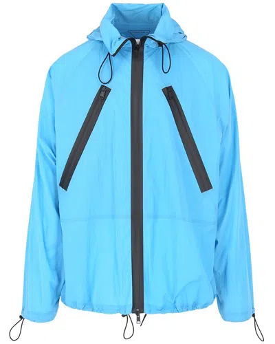 Bottega Veneta Hooded Zip Lightweight Jacket In Blue