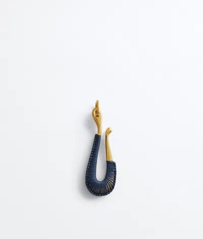Bottega Veneta Hook Key Ring In Petroleum