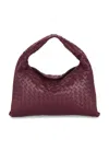 Bottega Veneta Leather Shoulder Bag With Intrecciato Motif In Barolo & Muse Brass