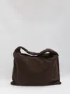 Bottega Veneta Women Hop Intrecciato Suede Shoulder Bag In Brown