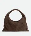 Bottega Veneta Large Hop Intrecciato Suede Hobo Bag In Fondant