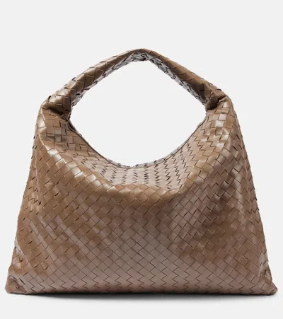 Bottega Veneta Hop Large Intrecciato Leather Tote In Brown