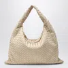Bottega Veneta Hop Large Shoulder Bag Ecru In Suede
