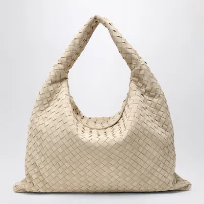 Bottega Veneta Hop Large Shoulder Bag Ecru In Suede