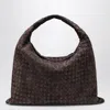 Bottega Veneta Hop Large Shoulder Bag Fondant In Suede In Brown