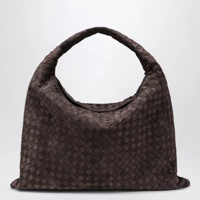 Bottega Veneta Hop Large Shoulder Bag Fondant In Suede In Brown