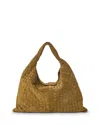 Bottega Veneta Hop Large Shoulder Bag In Khaki/brass