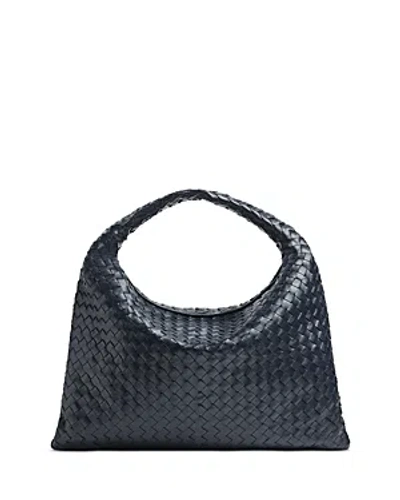 BOTTEGA VENETA LARGE HOP INTRECCIATO LEATHER SHOULDER BAG