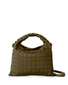 Bottega Veneta Hop Mini Shoulder Bag In Khaki/brass