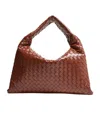 Bottega Veneta Leather Shoulder Bag With Intrecciato Motif In Sapele