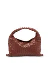 Bottega Veneta Small Hop Intrecciato Leather Hobo Bag In Sapele Muse/brass