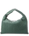 Bottega Veneta Small Hop Shoulder Bag In Intrecciato Leather In Green