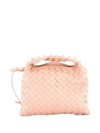 Pre-owned Bottega Veneta Hop Top Handle Bag Intrecciato Nappa Mini Satchel In Pink