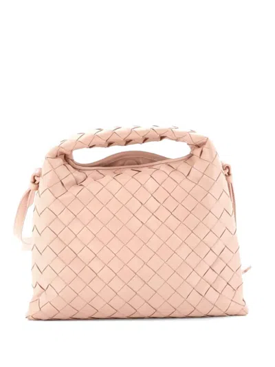 Pre-owned Bottega Veneta Hop Top Handle Bag Intrecciato Nappa Mini Satchel In Pink