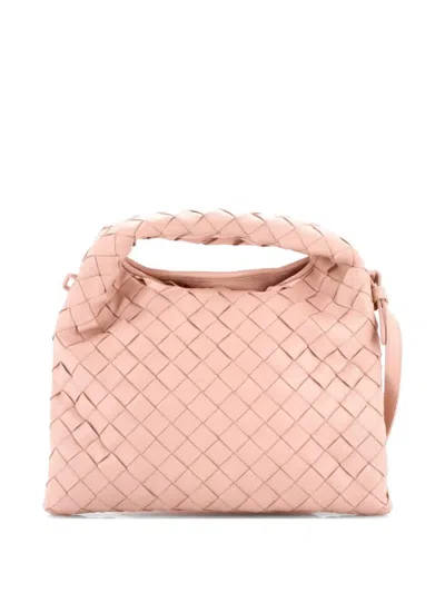 Pre-owned Bottega Veneta Hop Top Handle Bag Intrecciato Nappa Mini Satchel In Pink