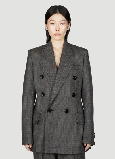 Bottega Veneta Houdstooth Wool Blazer In Grey