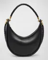 Bottega Veneta Hula Hoop Leather Shoulder Bag In Black