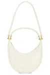 Bottega Veneta Small Hula Hoop Leather Shoulder Bag In Sea Salt & Muse Brass