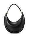 Bottega Veneta Hula Hoop Leather Shoulder Bag In Black/brass