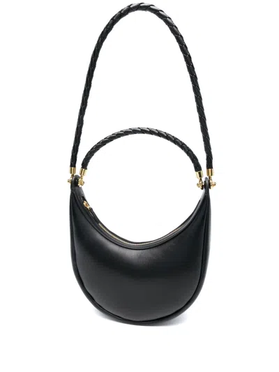 Bottega Veneta Leather Half-moon Bag In Black