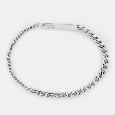 Pre-owned Bottega Veneta Id Sterling Silver Chain Bracelet