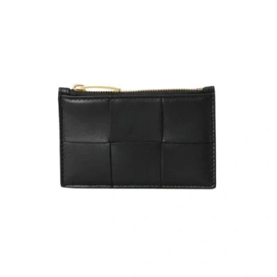 Pre-owned Bottega Veneta Id Wallet Piccola Paletteria 681010 Black-gold 8425