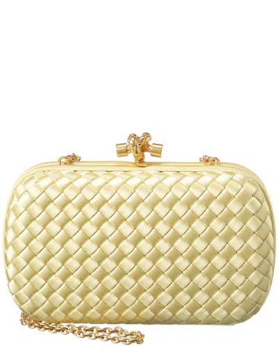 Bottega Veneta Impero Intrecciato Knot Clutch In Yellow