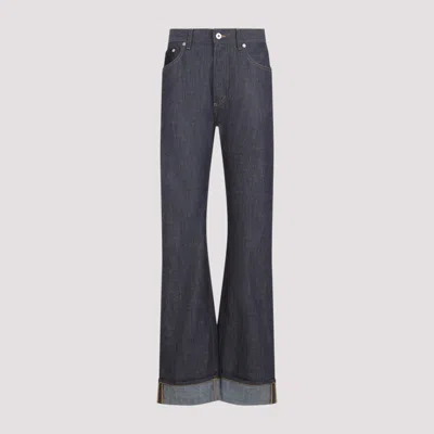 BOTTEGA VENETA INDIGO TURN-UP HEM DENIM JEANS