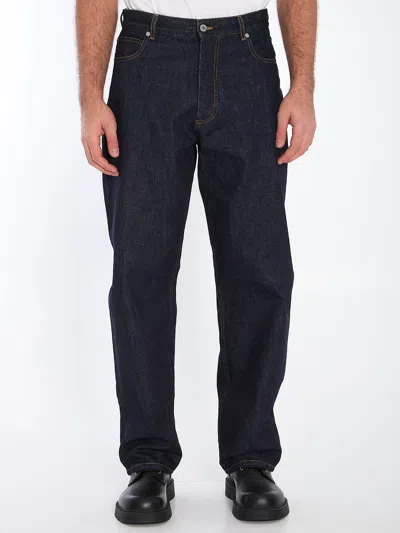 Bottega Veneta Indigo Wide Leg Jeans In Blue