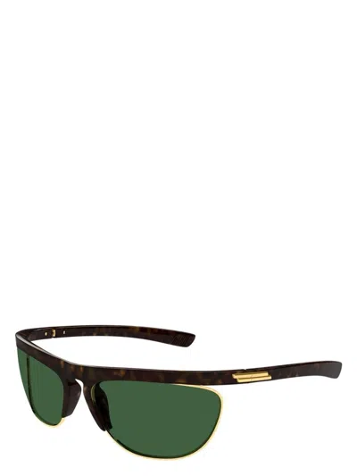 Bottega Veneta Injectate Havana Sunglasses In Green