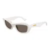 Bottega Veneta Injectate Ivory Sunglasses In White