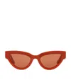 Bottega Veneta Womens Orange 6j000413 Bv1249s Cat Eye-frame Injected Sunglasses In Orange