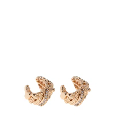 Bottega Veneta Inlaid Earrings In Gold