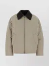 Bottega Veneta Insulated Nylon Jacket Featuring Quilted Collar In Gray