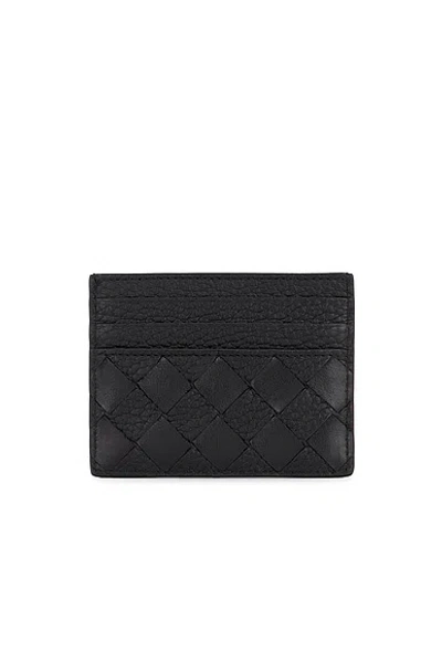 Bottega Veneta Int15 Check Taurill Avenue Card Holder In Black