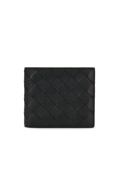 Bottega Veneta Int15 Check Taurillon Avenue Portafoglio Wallet In Black