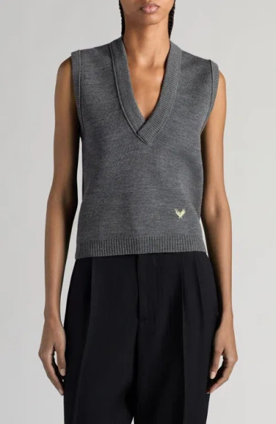 Bottega Veneta Intarsia Rooster Lightweight Wool Sweater Vest In Thunder