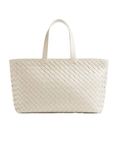 Bottega Veneta Intrecciato Tote Bag In White