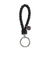 Bottega Veneta Interlaced Leather Keyring In Black