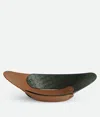 Bottega Veneta Interlocking Gondola Tray In Amber/dark Green